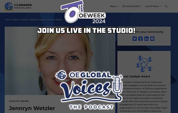 Join us live in the studio for an OEG Voices podcast recording with Jennryn Wetzler