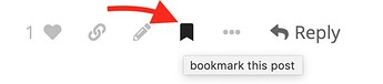 Arrow pointing to the bookmark tool icon