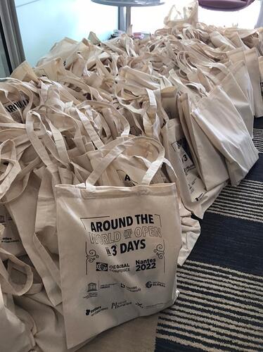 An organic sea of OEGlobal 22 bags packed and waiting for your arrival!waiting for