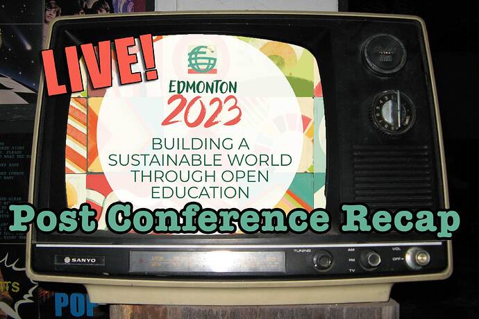 The conference logo and theme diusplayed on an old style TV set with the words Live and Post Conference Recap added
