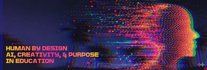 highly pixelated human head figure with colorful trails of connections emanating like trails of ideas