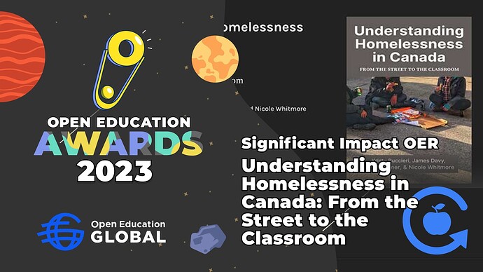 Significant Impact OER Award: Understanding Homelessness in Canada: From the Street to the Classroom