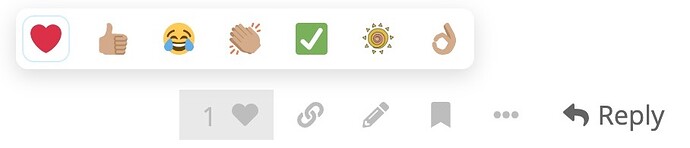 OEG Connect Reactions, Like,thumbs up, jpy,applause,checkmark, sun, and ok symbol