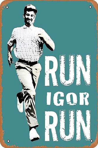 Remix of the Forreset Gump Graphic with Igor's name in the middle and his face inserted over Tom Hanks