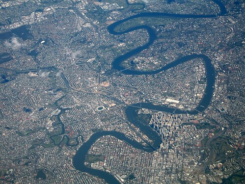 Photo showing winding Brisbane River