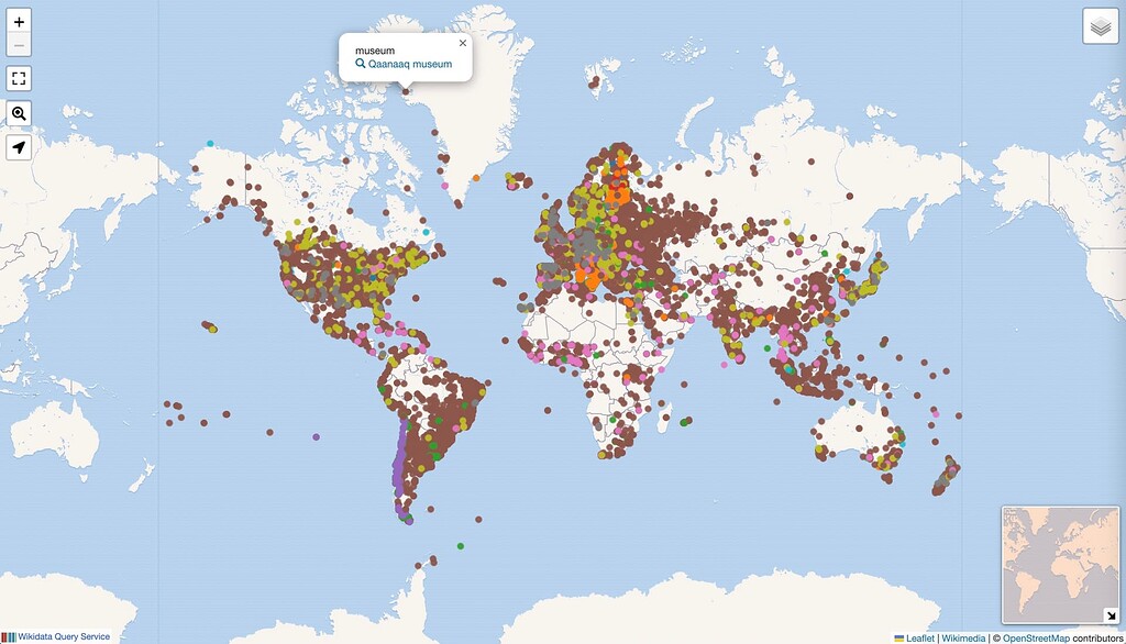 Explore a Map of Museums Listed in Wikidata