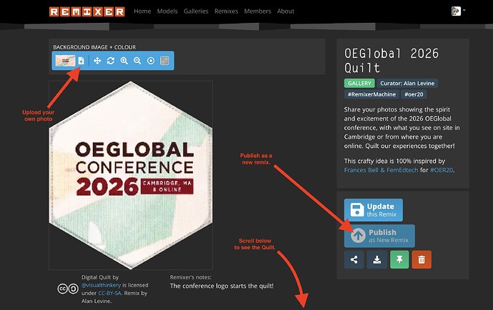 Use the upload button to add your own image that replaces the default logo