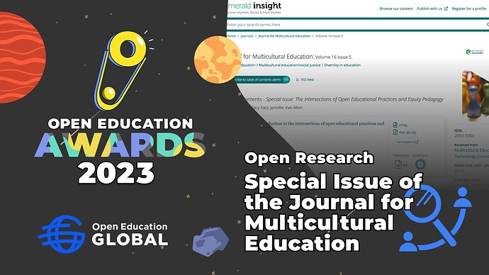 Open Research Award: Special Issue of the Journal for Multicultural Education