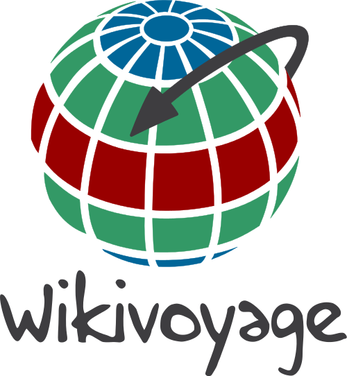 Graphic of a globe and an arrow zooming around it for Wikivoyage