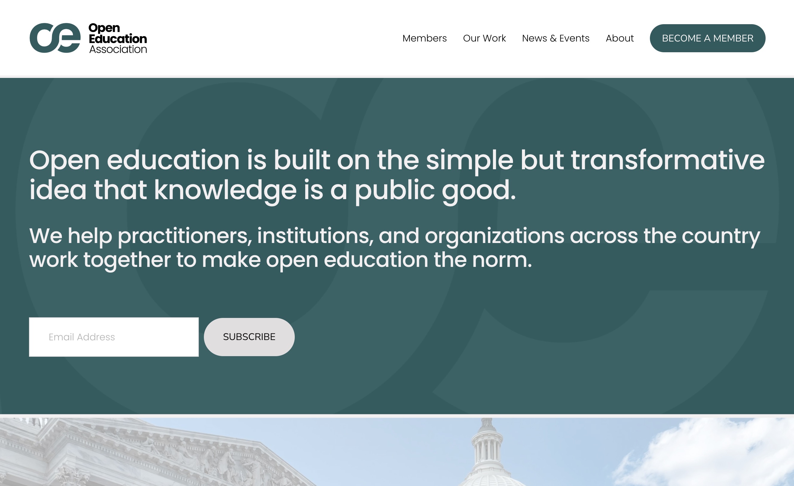 Open Education Association web site- Open education is built on the simple but transformative idea that knowledge is a public good. We help practitioners, institutions, and organizations across the country work together to make open education the norm.