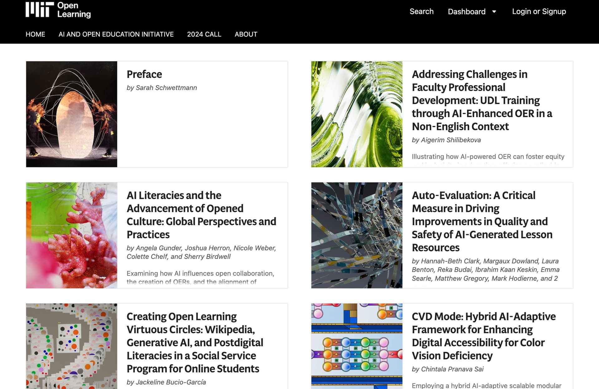 Contents of AI in Open Education series