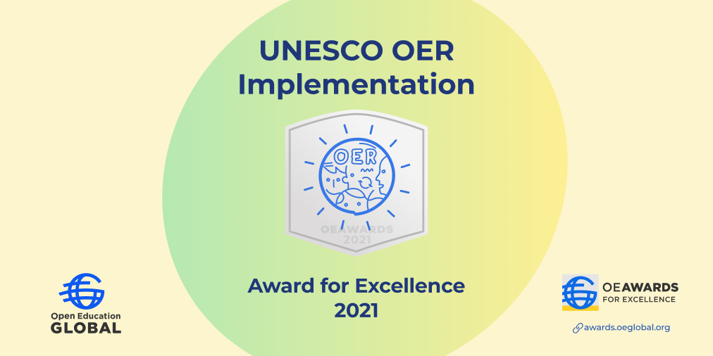 UNESCO OER Implementation Award for Excellence 2021 Badge