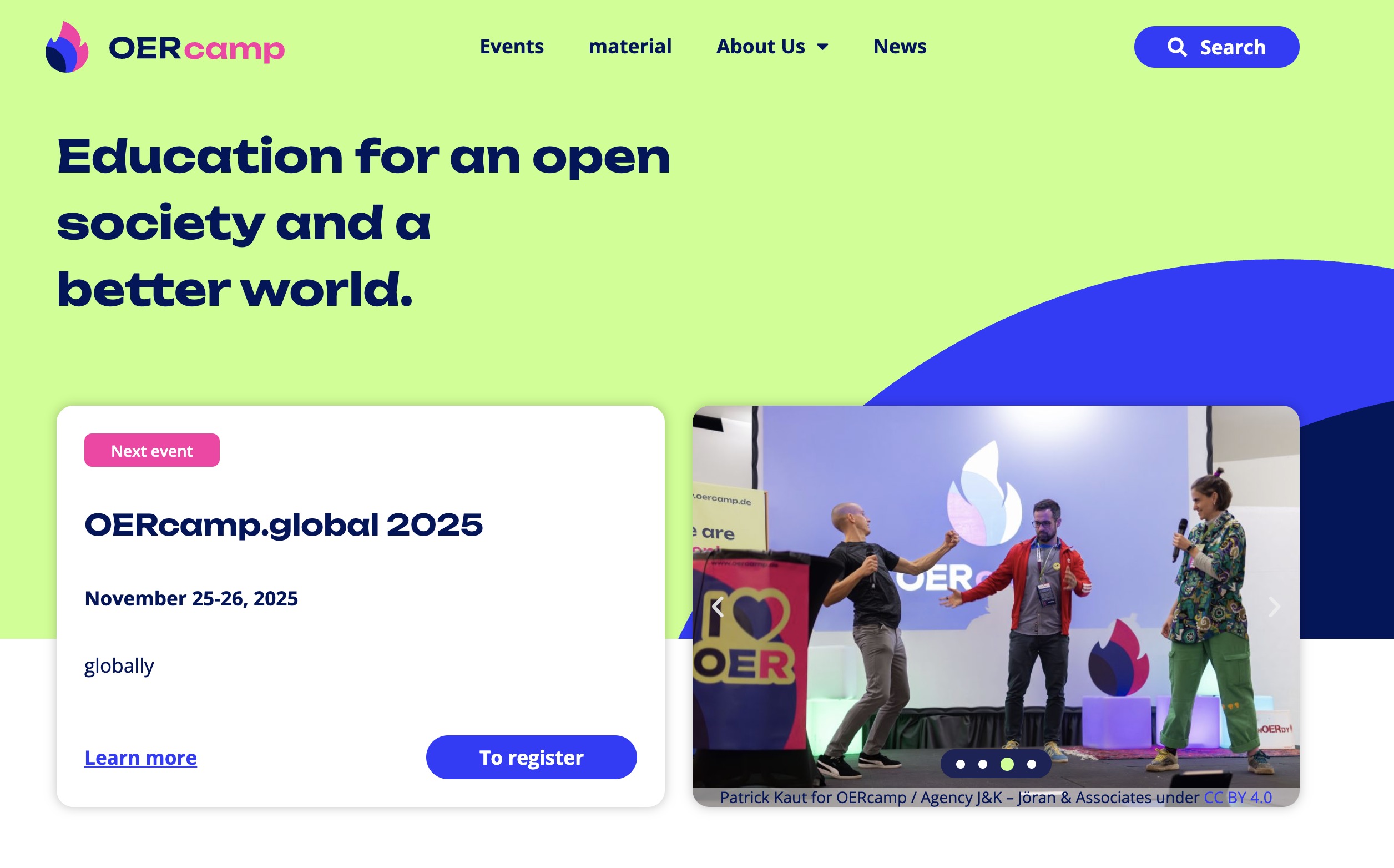 OERcamp- Education for an open society and a better world.