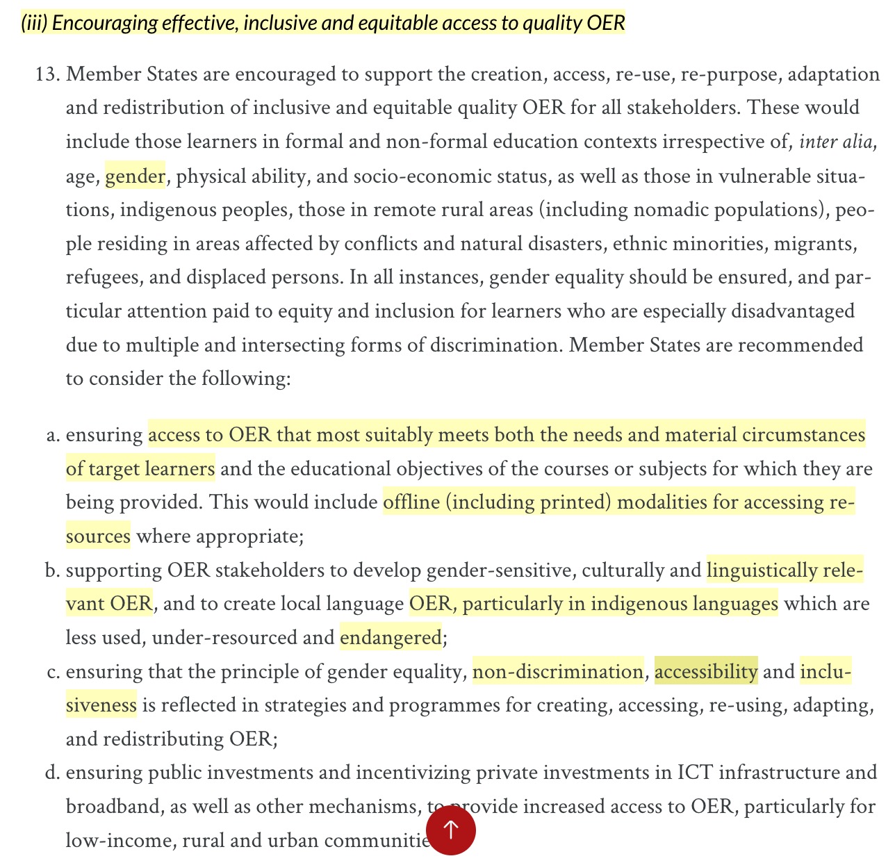 Yellow marks represent words in this action area with existing annotations