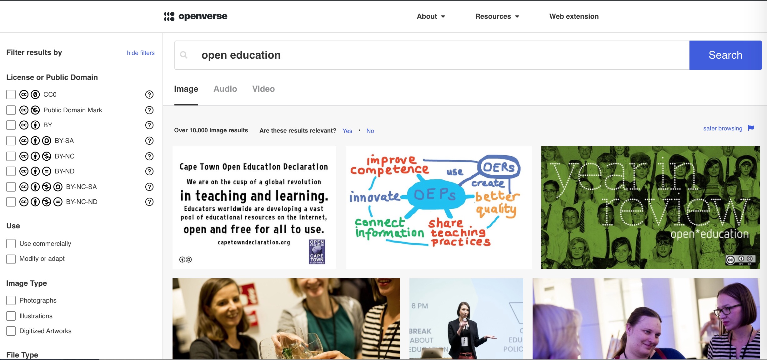openverse search results for "open education"