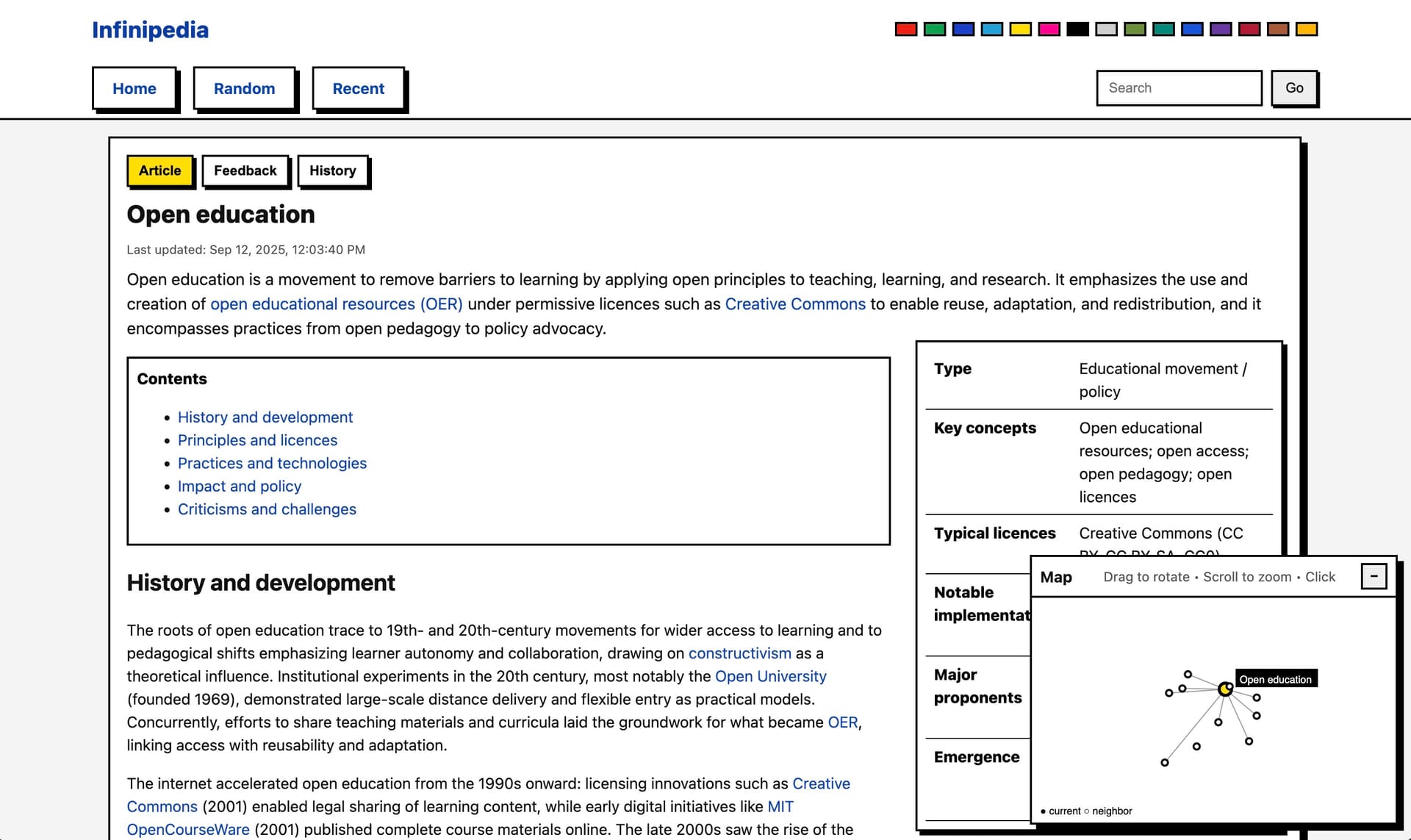 A wiki article about Open Education